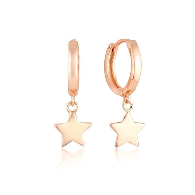 Orecchini in forma di stella in ottone 14K in oro per donne Gioielli semplici di tutti i giorni