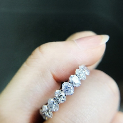 Chiaro CZ Ovale Eternity Band Anello Gioielli Tipo Anello d'Eternità in argento femminile