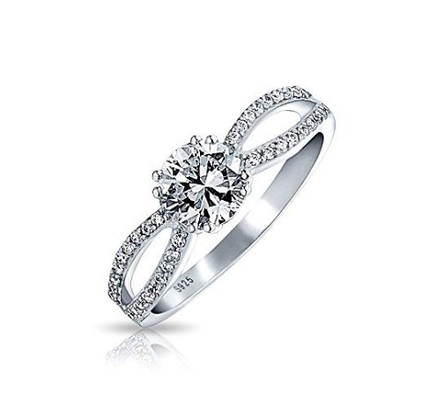925 Sterling Silver Ring Micron Pave White Gold Plated per donne Nozze Fidanzamento coppia
