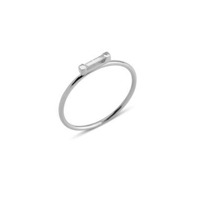 925 Sterling Silver Eco Friendly Mini Baguette Anelli per Donne Gioielli Veritieri Dorati