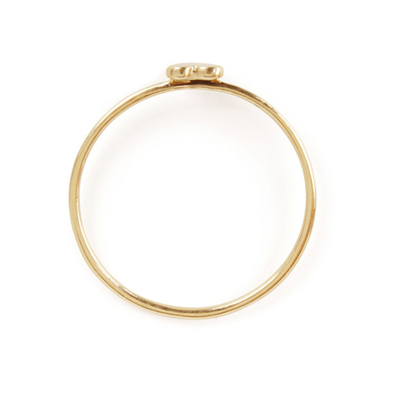 Anello di cuore di design semplice e delicato Verità 925 Sterling Silver 18K Oro Placcato