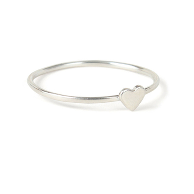 Anello di cuore di design semplice e delicato Verità 925 Sterling Silver 18K Oro Placcato
