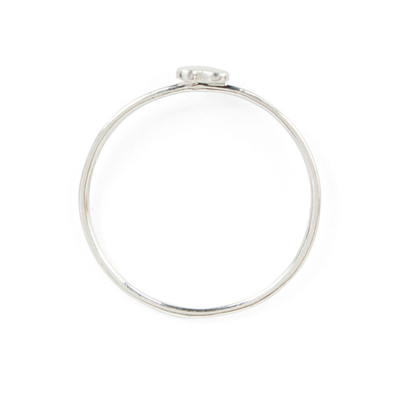 Anello di cuore di design semplice e delicato Verità 925 Sterling Silver 18K Oro Placcato