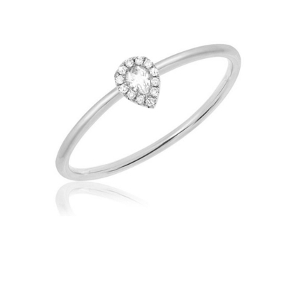 Anello di fidanzamento 18K oro rivestito con rodio