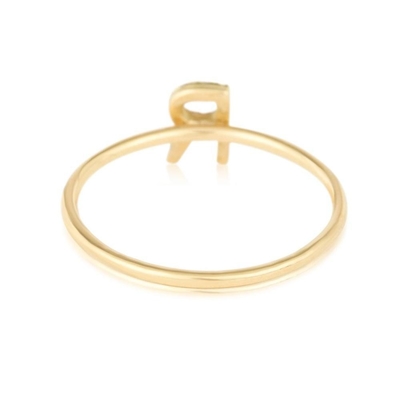 Gioielli d'argento personalizzati 18K oro rivestito Impilazione iniziale CZ anelli sottili per donne