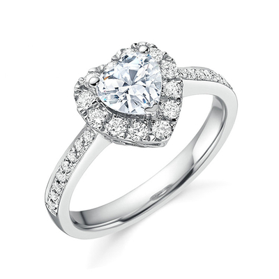 In ottone Creativo in forma di cuore Chiaro CZ 925 Sterling Silver Eternity Band Anelli Per Donne Gioielli