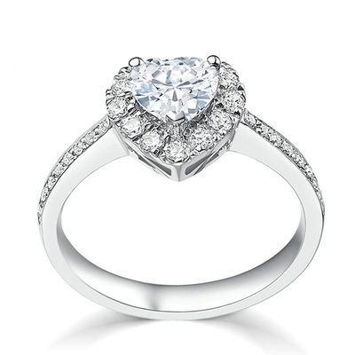 In ottone Creativo in forma di cuore Chiaro CZ 925 Sterling Silver Eternity Band Anelli Per Donne Gioielli
