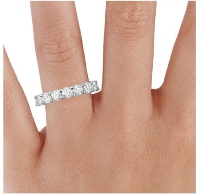925 Sterling Silver Eternity Bands Ring Rodium Plated Anelli fatti a mano Gioielli tecnici
