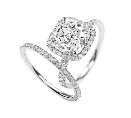 Anello di fidanzamento in argento sterling con placcatura d' argento