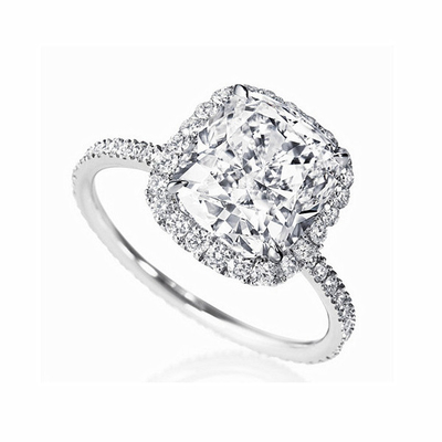 Anello di fidanzamento in argento sterling con placcatura d' argento