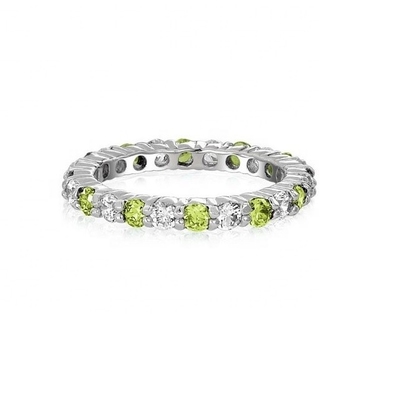 925 Silver Eternity Band Anello con incollatura in oro rosa e pietra di nascita CZ Stones Opzione