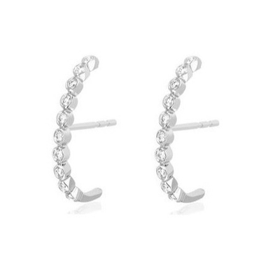 Orecchini da cerniera in zircone bianco per donne
