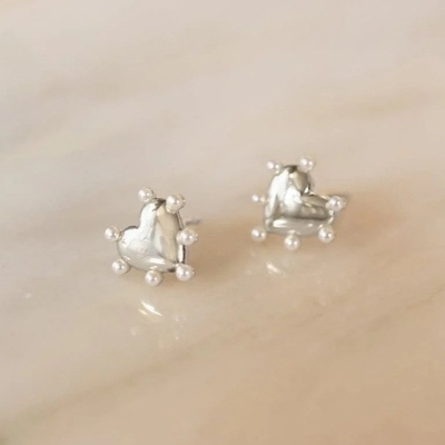 Forma di cuore perle orecchini di punta fatti a mano in 925 sterling argento 14K oro per ragazze moda gioielli pregiati