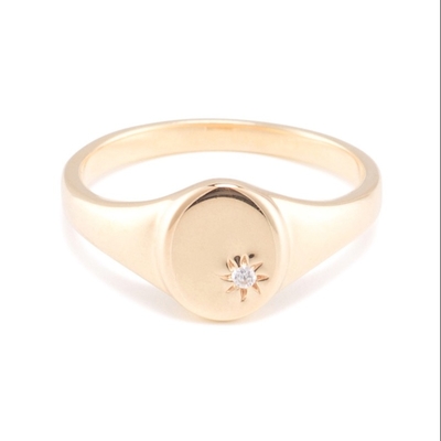 18K oro Vermeil girasole anello sigillo con minoranza di disegno in 925 sterling argento