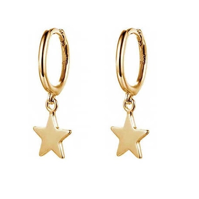 Orecchini in forma di stella in ottone 14K in oro per donne Gioielli semplici di tutti i giorni