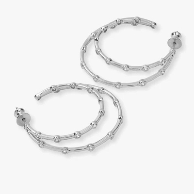 Orecchini a cerchio in zirconia bianca cubica Set di cerchi a cerchio gemello 18K oro
