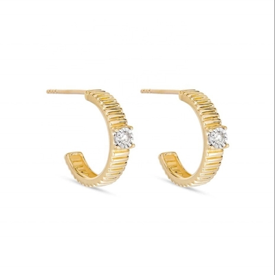 Dames Cubic Zirconia diamanti anelli a gancio ottone rotondo taglio brillante