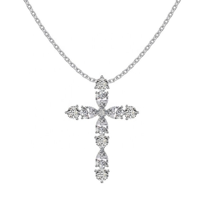 Personalizza 925 Sterling Silver Cross Collare 18k Silver Cross And Chain Signore