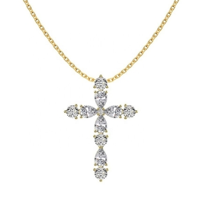 Personalizza 925 Sterling Silver Cross Collare 18k Silver Cross And Chain Signore