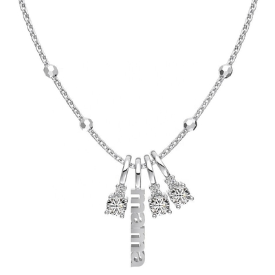 Colletto bianco CZ 4mm 925 d'argento femminile Colletto di pietra zirconico di lusso fai da te