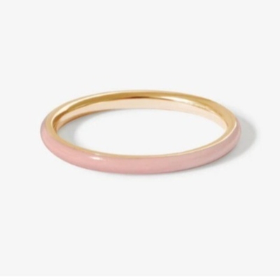 Anelli dorati rosa smalto 18K Anelli di impilamento in argento massello 925 sterling