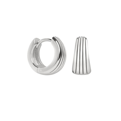 ECO 925 Sterling Silver Huggie orecchini in oro bianco rivestiti per l'anniversario