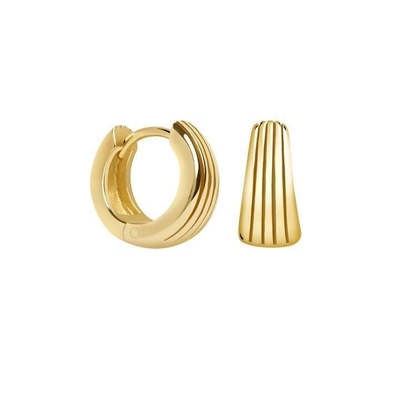 ECO 925 Sterling Silver Huggie orecchini in oro bianco rivestiti per l'anniversario