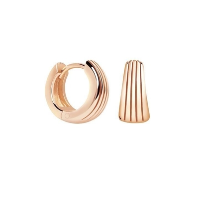 ECO 925 Sterling Silver Huggie orecchini in oro bianco rivestiti per l'anniversario