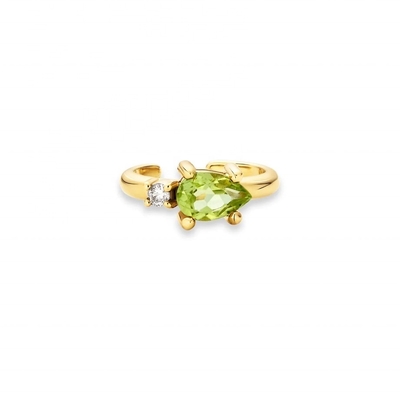 18K oro placcato 925 sterling argento design trendy pere taglio Peridot CZ orecchini mansuette