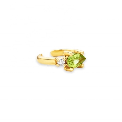 18K oro placcato 925 sterling argento design trendy pere taglio Peridot CZ orecchini mansuette