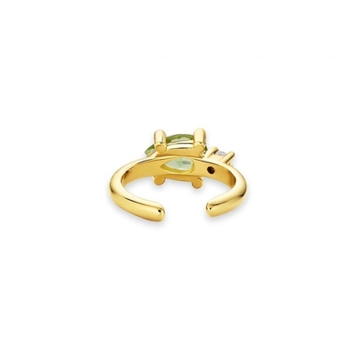 18K oro placcato 925 sterling argento design trendy pere taglio Peridot CZ orecchini mansuette