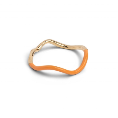 925 Sterling Silver 18k Gold Pink Enamel Band Anelli Per Donne Ragazze