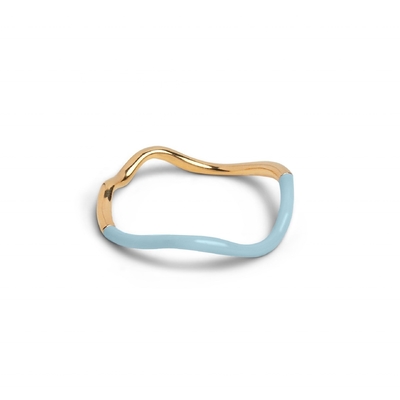 925 Sterling Silver 18k Gold Pink Enamel Band Anelli Per Donne Ragazze