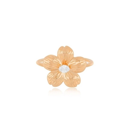 Forever Flower 18K oro rivestito Ovale CZ Anello femminile in 925 Sterling gioielli d'argento