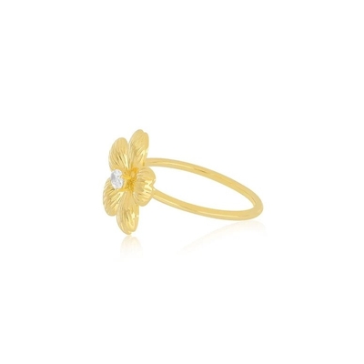 Forever Flower 18K oro rivestito Ovale CZ Anello femminile in 925 Sterling gioielli d'argento