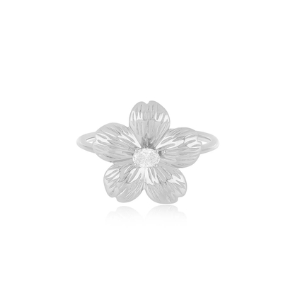 Forever Flower 18K oro rivestito Ovale CZ Anello femminile in 925 Sterling gioielli d'argento