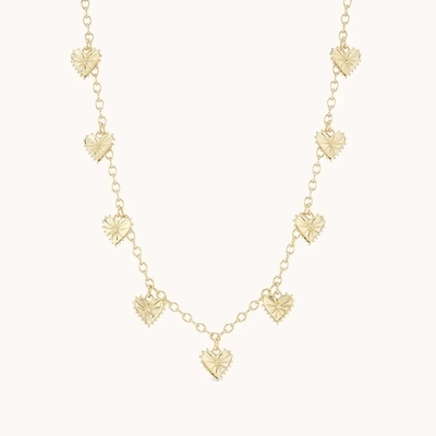 Moderno 14K oro placcato Moda Multi Cuore a forma di Charm Collare di ottone femminile