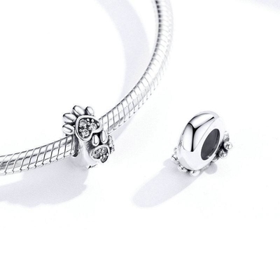 Bianco Cubico Circone Impressione Forma Perline Incantesimo Per Donne 925 Sterling Artiglieria d'argento Incantesimi