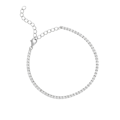 Bianco oro rivestito Maggio compleanno Smeraldo Cubo Zircon Regolabile Tenis Catena Braccialetto
