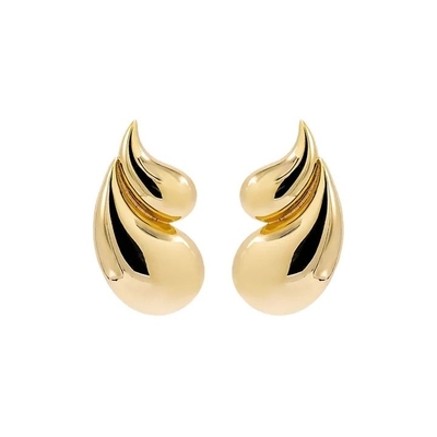 2024 Double Teardrop Fashion 18K orecchini dorati e accettazione del logo personalizzato