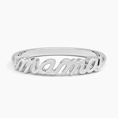 Classic 925 Sterling Silver14K Gold Anelli femminili MAMA altamente lucidati in design minimalista