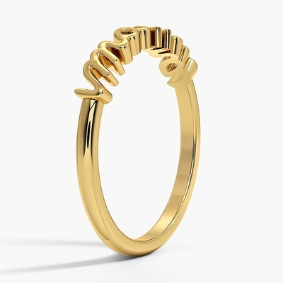 Classic 925 Sterling Silver14K Gold Anelli femminili MAMA altamente lucidati in design minimalista