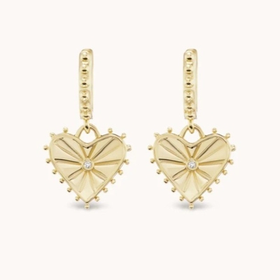 14K oro placcato Dangle Drop Heart Huggies orecchini per donne sono 925 sterling silver