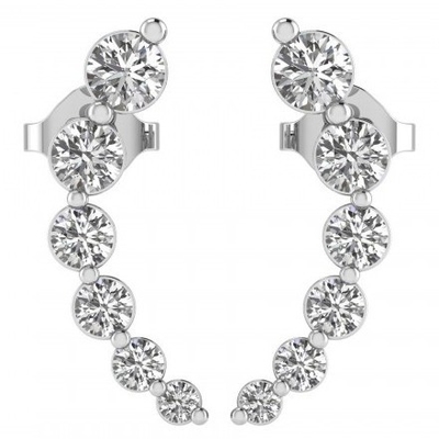 Fabbricazione a mano di cercei in zircone bianco cubico 925 Sterling Silver Stud