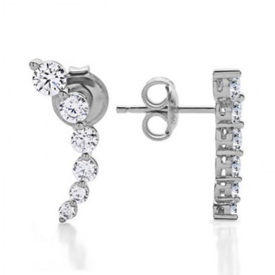 Fabbricazione a mano di cercei in zircone bianco cubico 925 Sterling Silver Stud