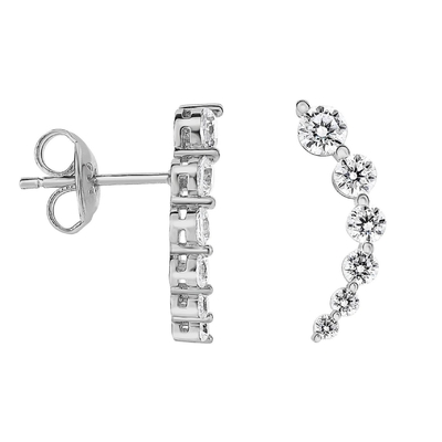 Fabbricazione a mano di cercei in zircone bianco cubico 925 Sterling Silver Stud