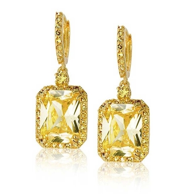 925 Sterling Silver Material Type Top Sales Bianco Oro Placcato Dangle Bridal Orecchini