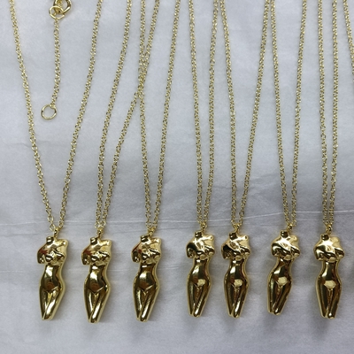 925 Sterling Silver Venus Corpo di donna pendente collana personalizzabile per il tuo abito