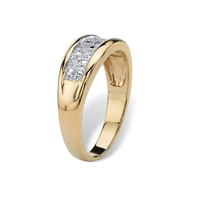 Anello da sposa in diamante in argento / ottone per uomo in 18 carati di oro con diamanti pavimentati