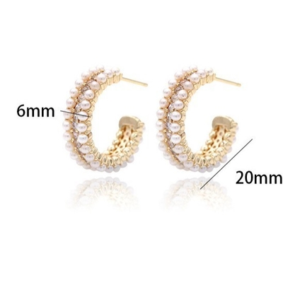 Accessori per donna 925 Sterling Silver Hoop Orecchini con Mother of Pearl Clear CZ